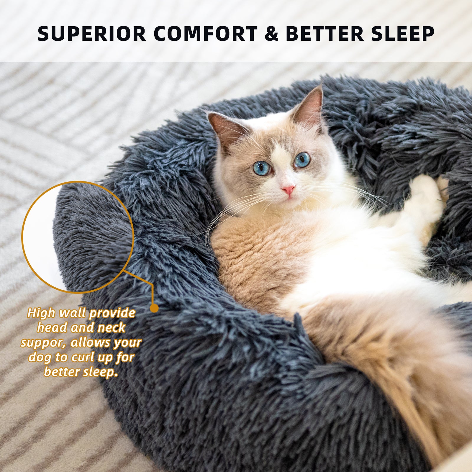 Plush Donut Pet Bed