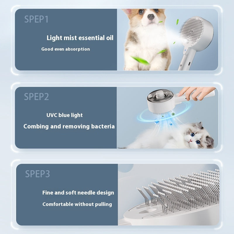 Pet UV Sterilization Spray Grooming Comb